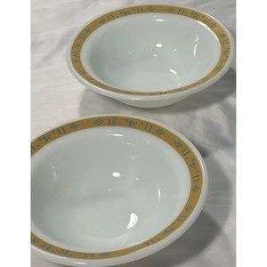 ANCHOR HOCKING LK Ludwig & Kibbey Restaurant Bowl Vintage milk glass set of 2